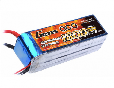 Gens ace 1800mAh 14.8V 40C 4S1P Lipo Battery Pack