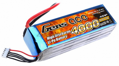 Gens ace 4000mAh 14.8V 25C 4S1P Lipo Battery Pack