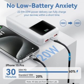 Power bank usb 30000mah 22.5w/black fhmb0 vention - Image 7