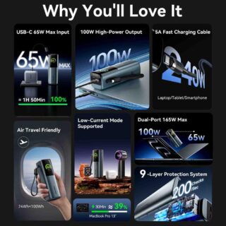 Power bank usb 20000mah 165w/gray tft display fkfh0 vention - Image 3