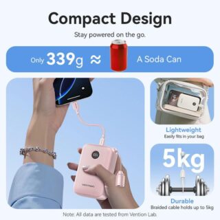 Power bank usb 20000mah 22.5w/blue fkbl0-c vention - Image 10