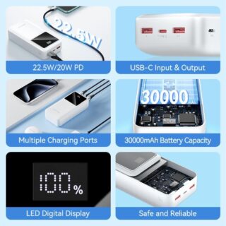Power bank usb 30000mah 22.5w/black fhmb0 vention - Image 3
