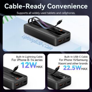 Power bank usb 20000mah 22.5w/black fhpb0 vention - Image 4