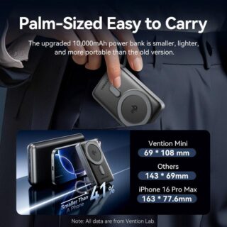 Power bank wrl 10000mah 35w/grey fkhh0 vention - Image 3