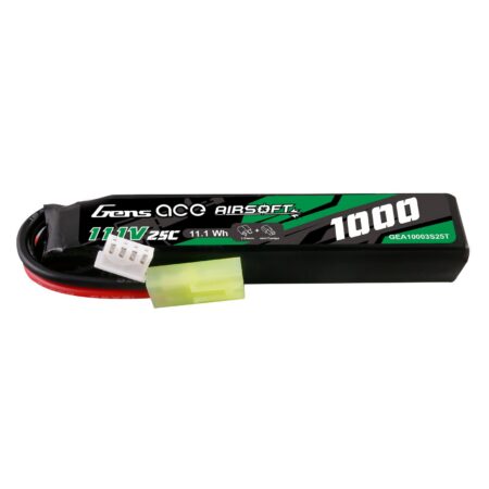 Gens Ace 1000mAh 3S 25C 11.1V LiPo aku – Mini Tamiya pistik – Airsoft