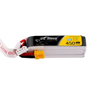Tattu 450mAh 3S 95C 11.4V(HV) Long LiPo aku – XT30U-F pistik – FPV Classic - Image 1