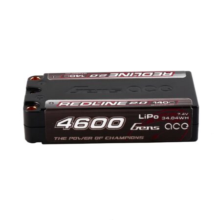 Gens Ace 4600mAh 2S 140C 7.4V Shorty LiPo aku – 5.0mm bullet – Redline