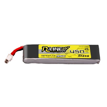 Tattu 450mAh 1S 95C 3.8V(HV) LiPo aku – BT 2.0 pistik – R-Line 1.0 (4pcs)
