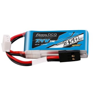 Gens Ace 350mAh 2S 15C 7.4V LiPo aku – JR pistik – Sport (F3K) - Image 1