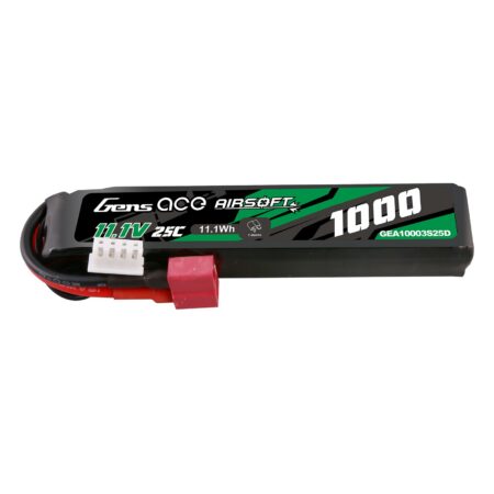 Gens Ace 1000mAh 3S 25C 11.1V LiPo aku – Deans pistik – Airsoft