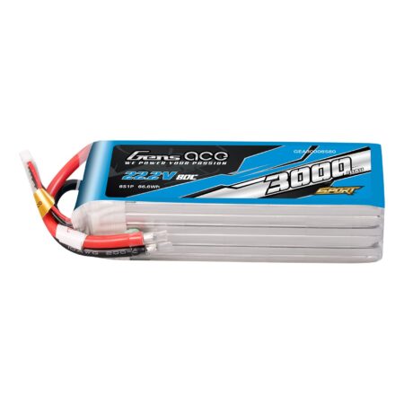 Gens Ace 3000mAh 6S 80C 22.2V LiPo aku – ilma pistikuta – Sport (F5B)