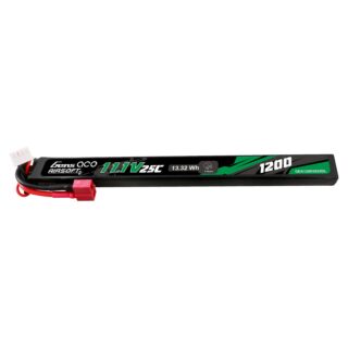 Gens Ace 1200mAh 3S 25C 11.1V Long LiPo aku – Deans pistik – Airsoft - Image 1