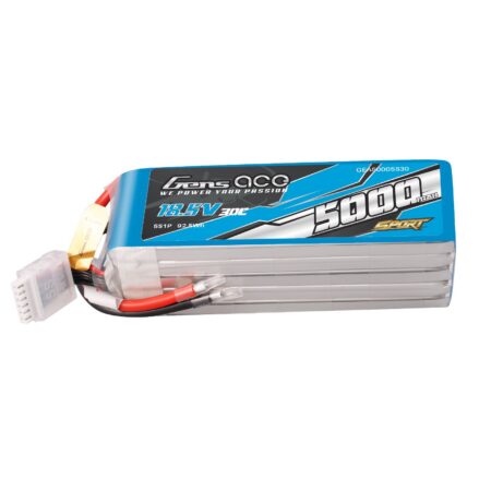 Gens Ace 5000mAh 5S 30C 18.5V LiPo aku – ilma pistikuta – Sport (F3A)