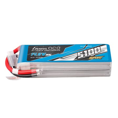 Gens Ace 5100mAh 4S 80C 14.8V LiPo aku – ilma pistikuta – Sport (F5B)