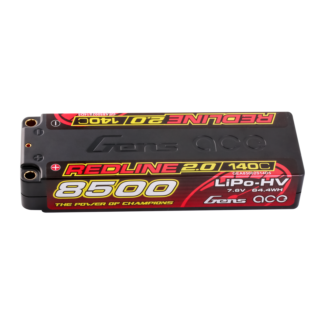 Gens Ace 8500mAh 2S 140C 7.6V(HV) LiPo aku – 5.0mm bullet – Redline - Image 1