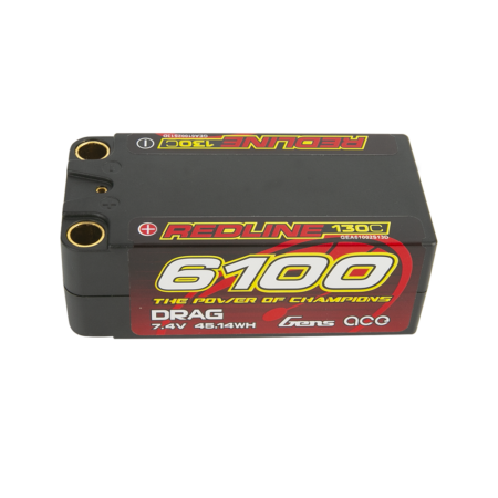 Gens Ace 6100mAh 2S 130C 7.4V Shorty LiPo aku – 5.0mm bullet – Redline