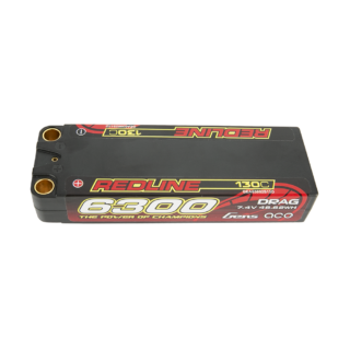 Gens Ace 6300mAh 2S 130C 7.4V LiPo aku – 5.0mm bullet – Redline - Image 1