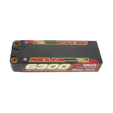 Gens Ace 6300mAh 2S 130C 7.4V LiPo aku – 5.0mm bullet – Redline