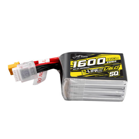 Tattu 1600mAh 6S 160C 22.2V SQ LiPo aku – XT60 pistik – R-Line 6.0