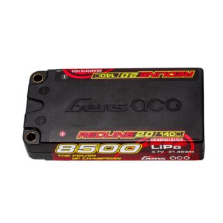 Gens Ace 8500mAh 1S 140C 3.7V Shorty LiPo aku – 5.0mm bullet – Redline - Pilt 1