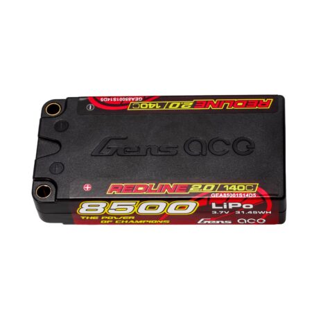 Gens Ace 8500mAh 1S 140C 3.7V Shorty LiPo aku – 5.0mm bullet – Redline