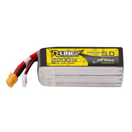 Tattu 2200mAh 5S 150C 18.5V LiPo aku – XT60U-F pistik – R-Line 5.0