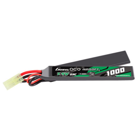 Gens Ace 1000mAh 2S 25C 7.4V LiPo aku – Tamiya pistik – Airsoft (2X)