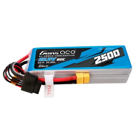 Gens Ace 2500mAh 6S 80C 22.2V LiPo aku – XT60 pistik – Heli