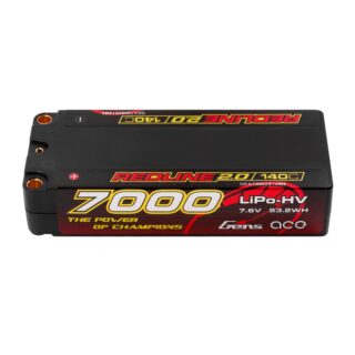 Gens Ace 7000mAh 2S 140C 7.6V(HV) Mid-size LiPo aku – 5.0mm bullet – Redline - Image 1