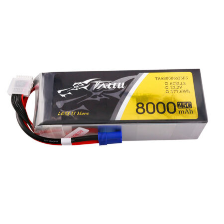 Tattu 8000mAh 6S 25C 22.2V LiPo aku – EC5 pistik – UAV Classic