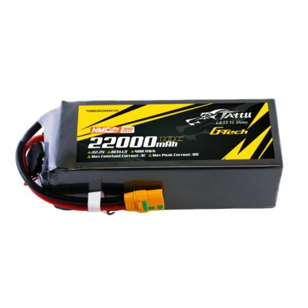 Tattu 22000mAh 6S 10C 22.2V LiPo aku – XT90S-F pistik – Semi-solid