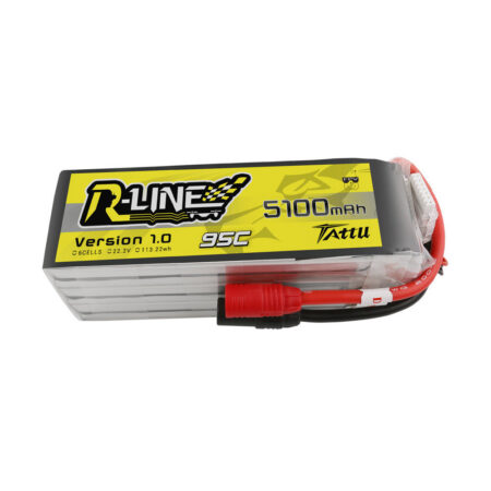 Tattu 5100mAh 6S 95C 22.2V LiPo aku – AS150 pistik – R-Line 1.0