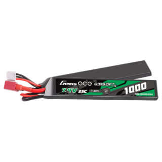 Gens Ace 1000mAh 2S 25C 7.4V LiPo aku – Deans pistik – Airsoft (2X) - Image 1