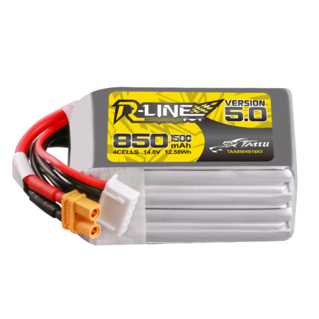 Tattu 850mAh 4S 150C 14.8V LiPo aku – XT30U-F pistik – R-Line 5.0