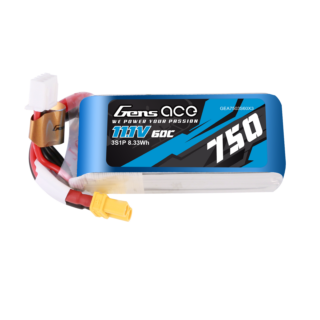 Gens Ace 750mAh 3S 60C 11.1V LiPo aku – XT30 pistik – Heli - Image 1