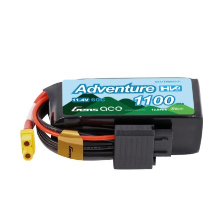 Gens Ace 1100mAh 3S 60C 11.4V(HV) LiPo aku – XT30 pistik – Adventure