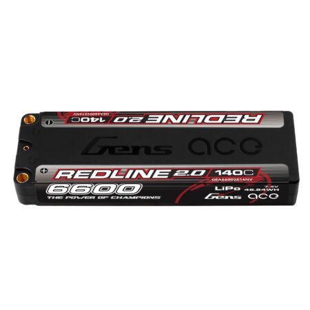 Gens Ace 6600mAh 2S 140C 7.4V LiPo aku – 5.0mm bullet – Redline