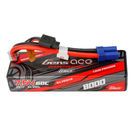 Gens Ace G-Tech 8000mAh 2S 60C 7.6V(HV) LiPo aku – EC5 pistik – Car Classic