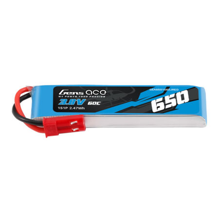 Gens Ace 650mAh 1S 60C 3.8V(HV) LiPo aku – JST-SYP pistik – Ace Classic