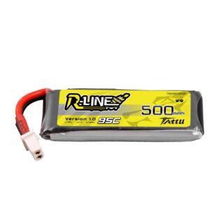 Tattu 500mAh 1S 95C 3.7V LiPo aku – BT 2.0 pistik – R-Line 1.0 - Pilt 1
