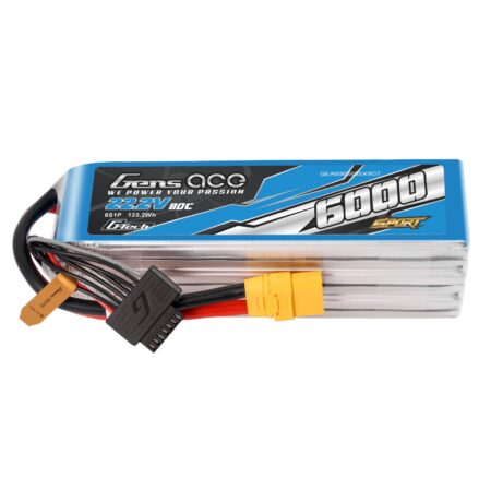 Gens Ace 6000mAh 6S 80C 22.2V LiPo aku – XT90 pistik – Sport (700 Helicopter)