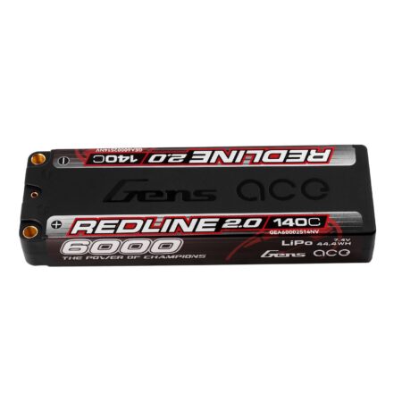 Gens Ace 6000mAh 2S 140C 7.4V LiPo aku – 5.0mm bullet – Redline