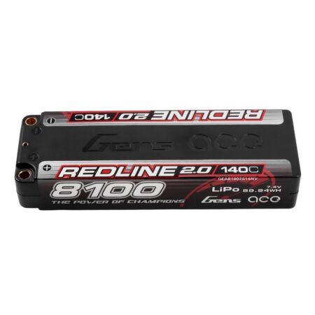 Gens Ace 8100mAh 2S 140C 7.4V LiPo aku – 5.0mm bullet – Redline