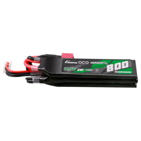 Gens Ace 800mAh 3S 25C 11.1V LiPo aku – Deans pistik – Airsoft (Nunchuck 3X)