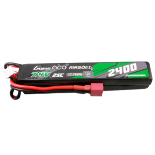 Gens Ace 2400mAh 2S 25C 7.4V LiPo aku – Mini Deans pistik – Airsoft (Saddle) - Image 1