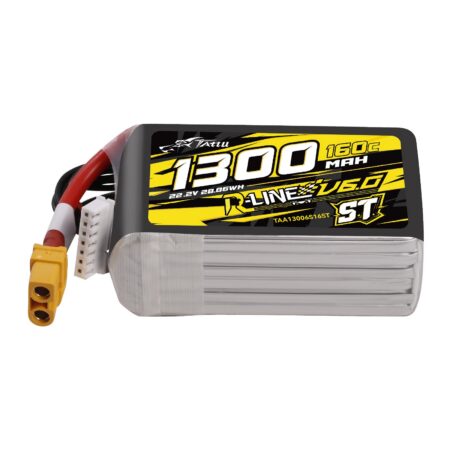 Tattu 1300mAh 6S 160C 22.2V ST LiPo aku – XT60 pistik – R-Line 6.0