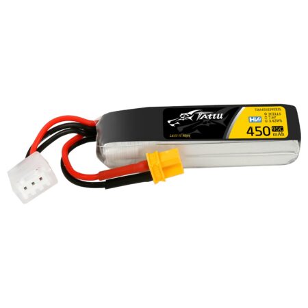 Tattu 450mAh 2S 95C 7.6V(HV) Long LiPo aku – XT30 pistik – FPV Classic