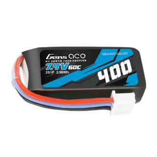 Gens Ace 400mAh 2S 60C 7.4V LiPo aku – JST pistik – Heli - Image 1
