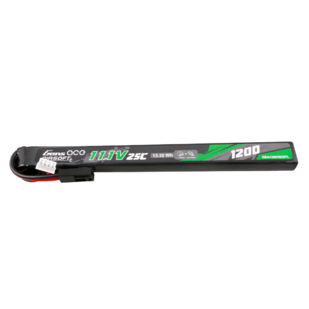 Gens Ace 1200mAh 3S 25C 11.1V Long LiPo aku – Mini Tamiya pistik – Airsoft