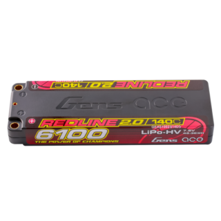 Gens Ace 6100mAh 2S 140C 7.6V(HV) LiPo aku – 5.0mm bullet – Redline - Image 1